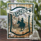 Whimsy Stamps Range Riders Dies wsd206a happy birthday