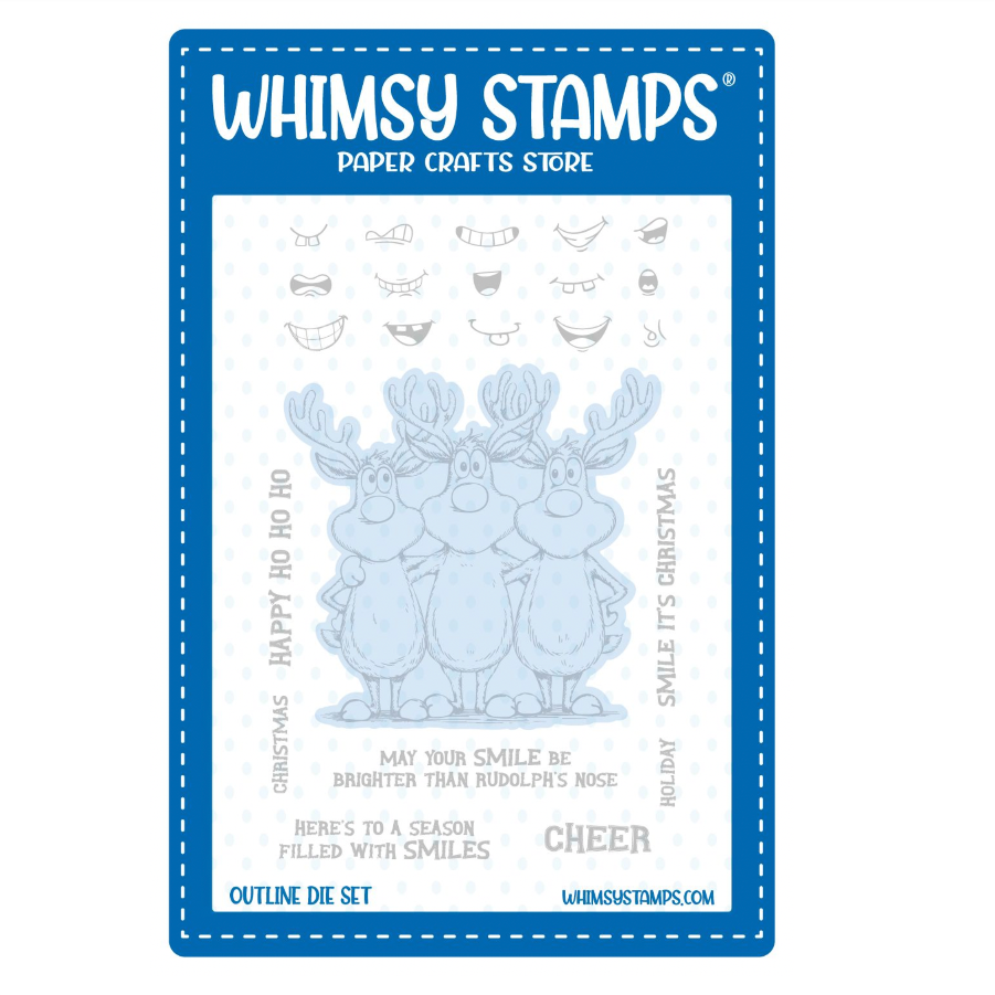 Whimsy Stamps Reindeer Smiles Clear Stamp and Die Set image 2