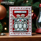 Whimsy Stamps Reindeer Smiles Clear Stamp and Die Set smile