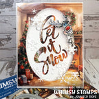 Whimsy Stamps Reindeer Smiles Clear Stamp and Die Set snowflakes