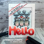 Whimsy Stamps Reindeer Smiles Clear Stamps cwsd370a hello