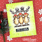 Whimsy Stamps Reindeer Smiles Outline Die wsd046 red nose