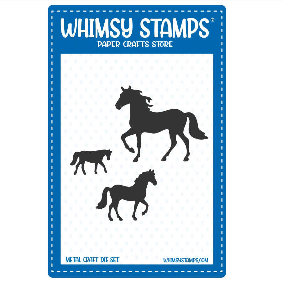 Whimsy Stamps Roaming Horses Dies wsd259a