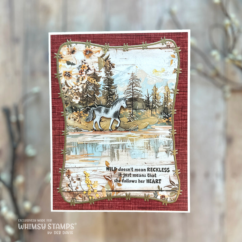 Whimsy Stamps Roaming Horses Dies wsd259a watering hole