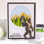 Whimsy Stamps Rocky Range and Pines Dies wsd055 mountains sassquatch card