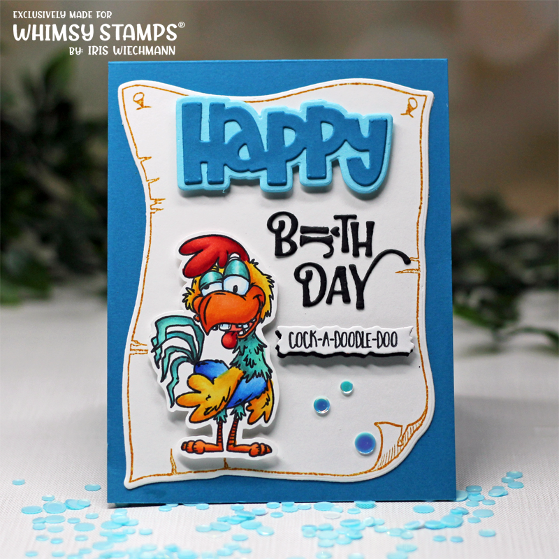 Whimsy Stamps Rowdy Rooster Clear Stamps dp1082a birthday