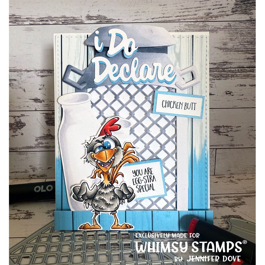 Whimsy Stamps Rowdy Rooster Clear Stamps dp1082a milk