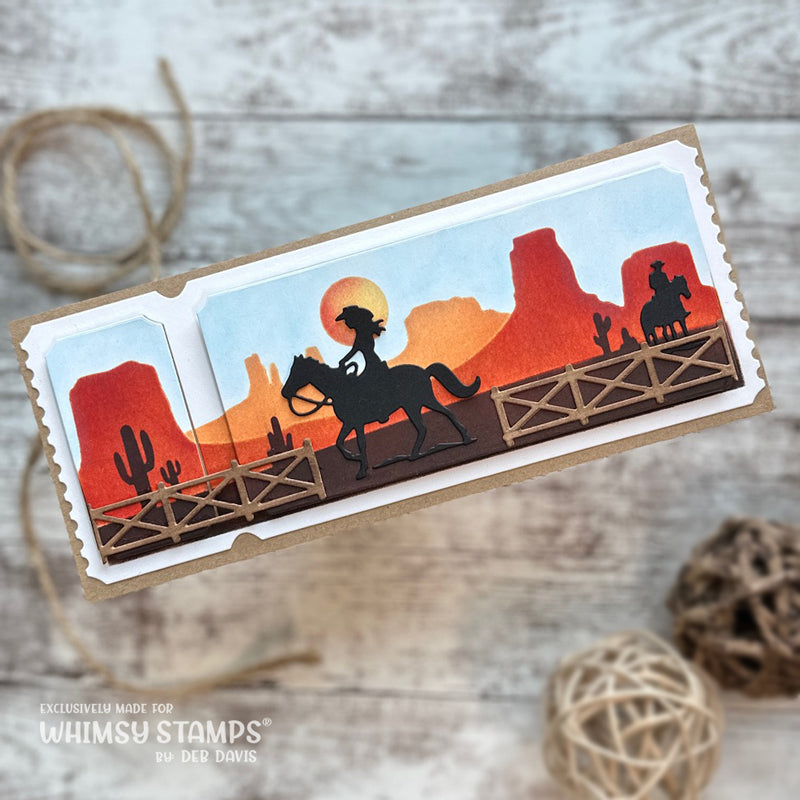 Whimsy Stamps Rustic Landscape Layering Stencils wss150 cowgirl