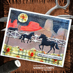 Whimsy Stamps Rustic Landscape Layering Stencils wss150 horses