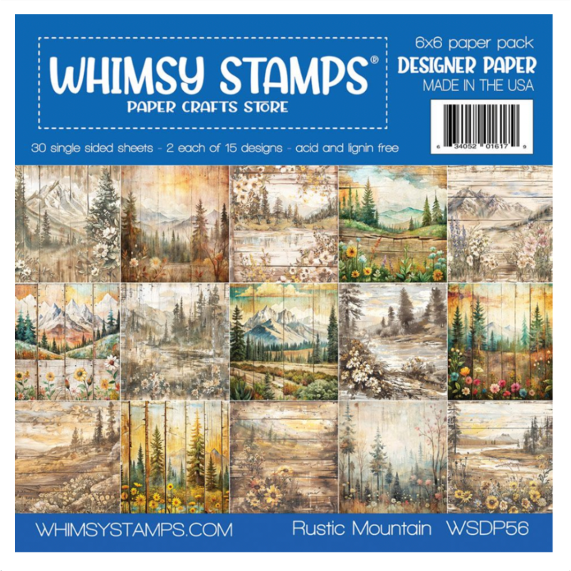Whimsy Stamps Rustic Mountain 6x6 inch Paper Pack wsdp56