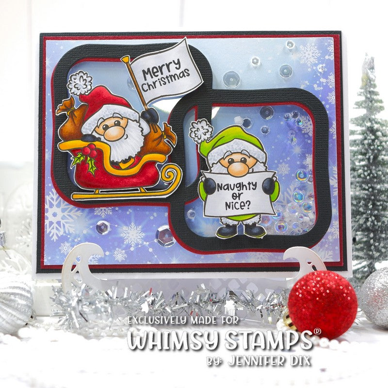 Whimsy Stamps Santa Comes to Town Clear Stamp and Die Set merry christmas