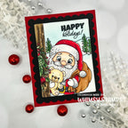 Whimsy Stamps Santa at the Door Clear Stamps c1244a teddy bear