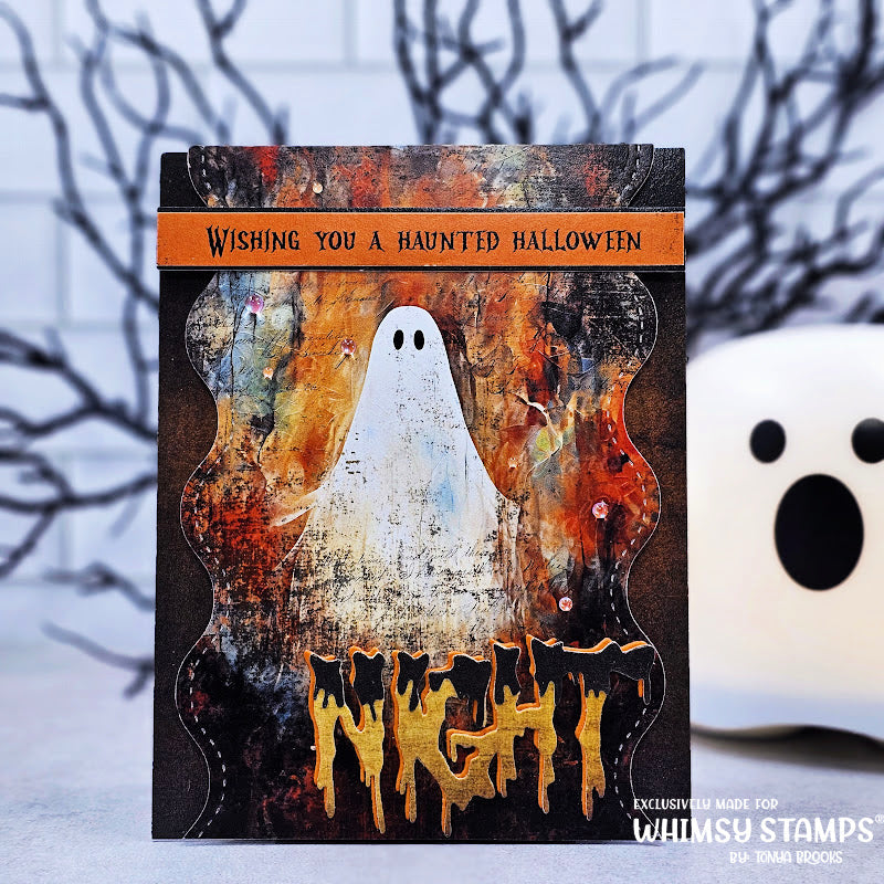 Whimsy Stamps Scary Night Word Dies wsd279 ghost