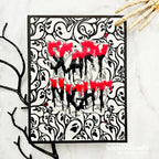 Whimsy Stamps Scary Night Word Dies wsd279 red and black