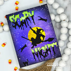 Whimsy Stamps Scary Night Word Dies wsd279 witch