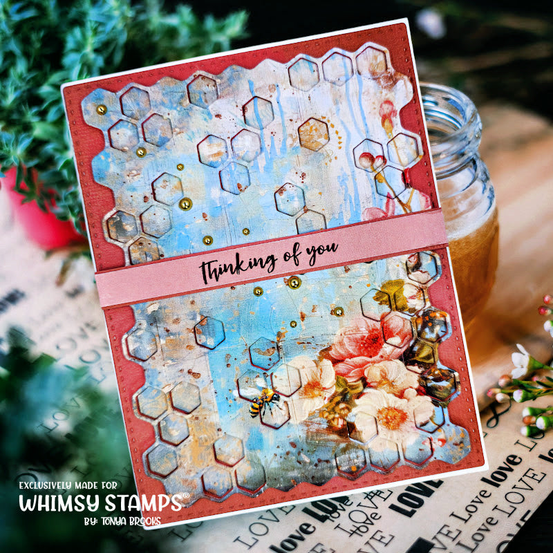 Whimsy Stamps ShabBee 1 Quick Card Fronts wsqcf-30 thinking of you