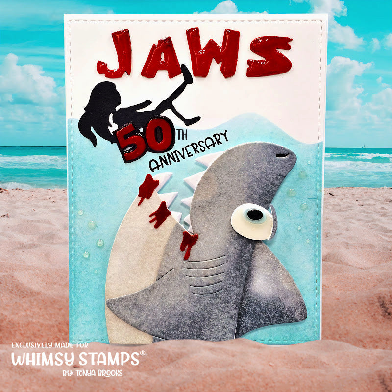 Whimsy Stamps Shark Snacks Dies wsd021 water