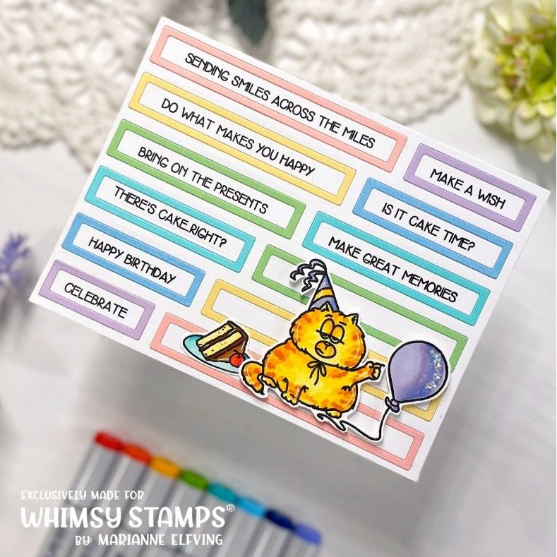 Whimsy Stamps Simple Sentiment Strips Clear Stamps balloon