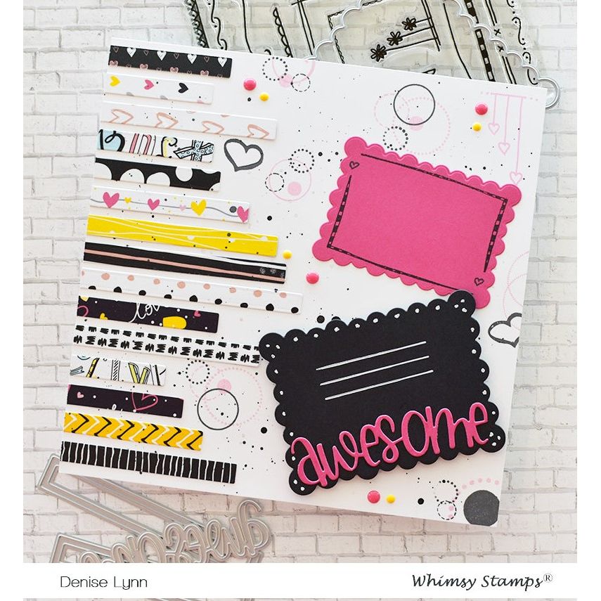 Whimsy Stamps Simple Sentiment Strips Dies wsd358a awesome