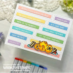 Whimsy Stamps Simple Sentiment Strips Dies wsd358a cat