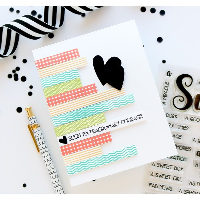 Whimsy Stamps Simple Sentiment Strips Dies wsd358a courage