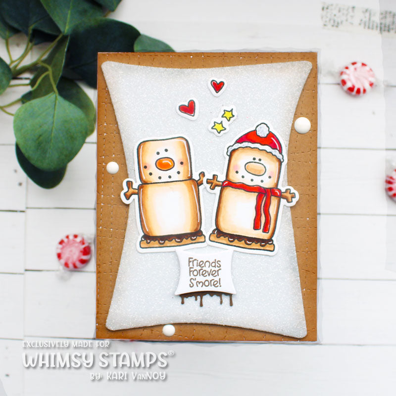 Whimsy Stamps Smores Clear Stamp and Die Set friends