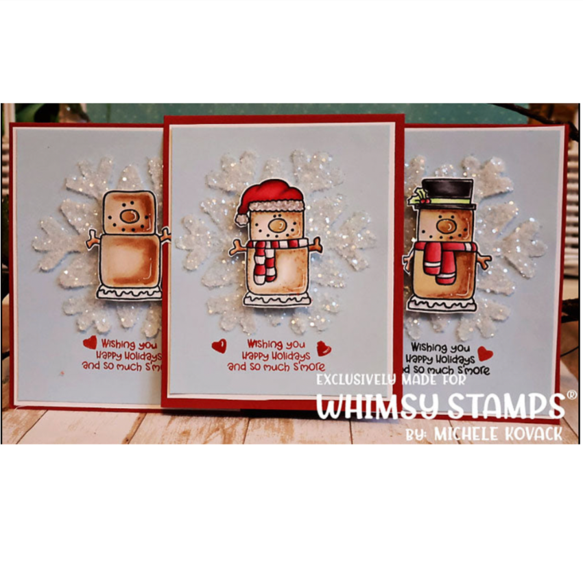 Whimsy Stamps Smores Clear Stamp and Die Set snowflake
