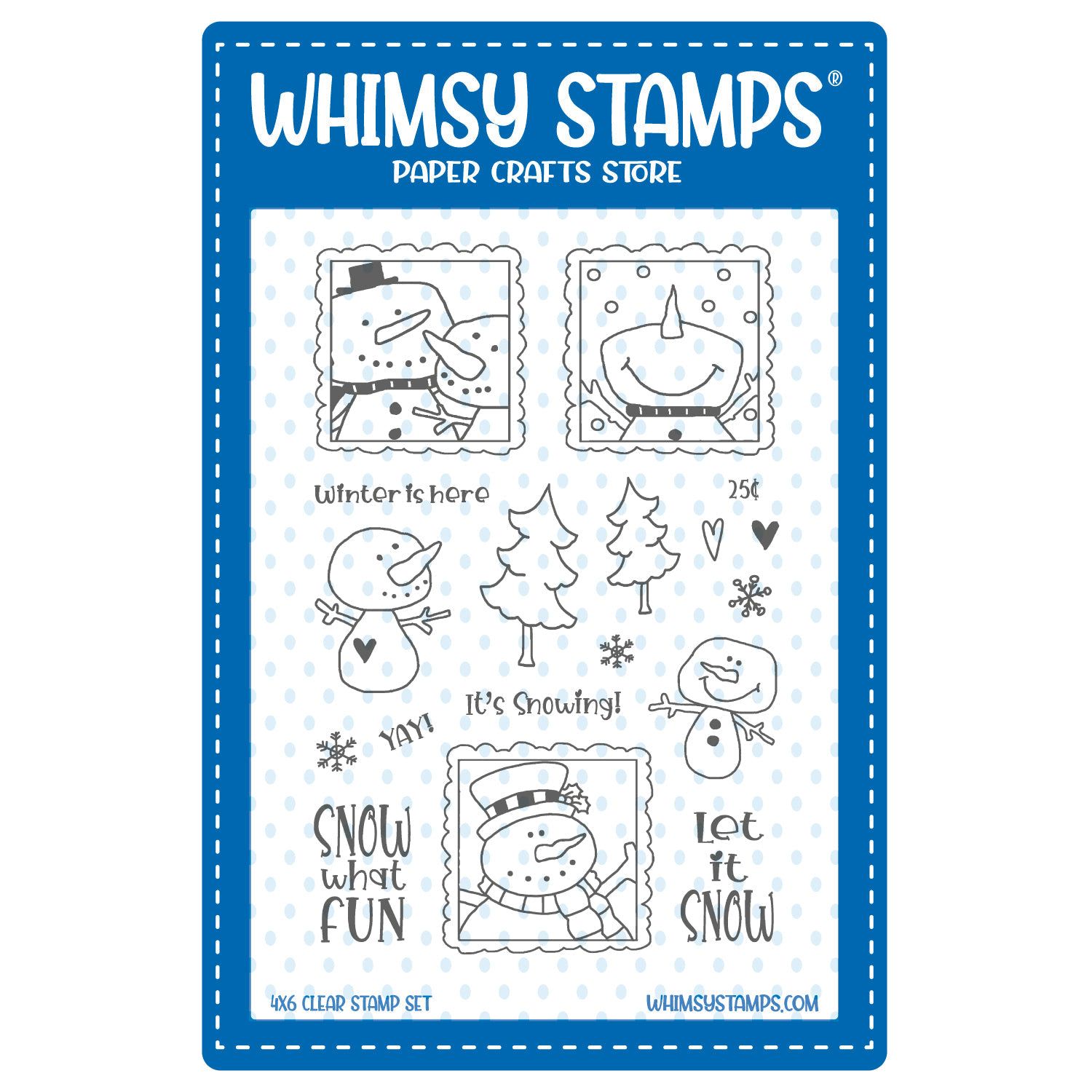 Whimsy Stamps Snowman Smiles Clear Stamps cwsd243a