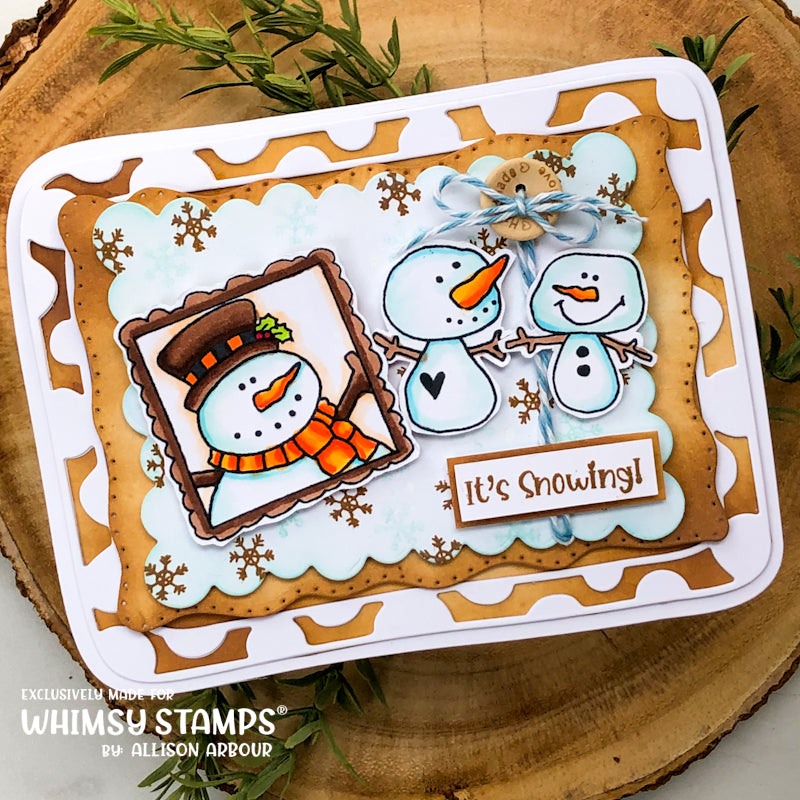 Whimsy Stamps Snowman Smiles Clear Stamps cwsd243a snowflakes