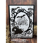 Whimsy Stamps Something Wicked Clear Stamps cwsd477 black and white