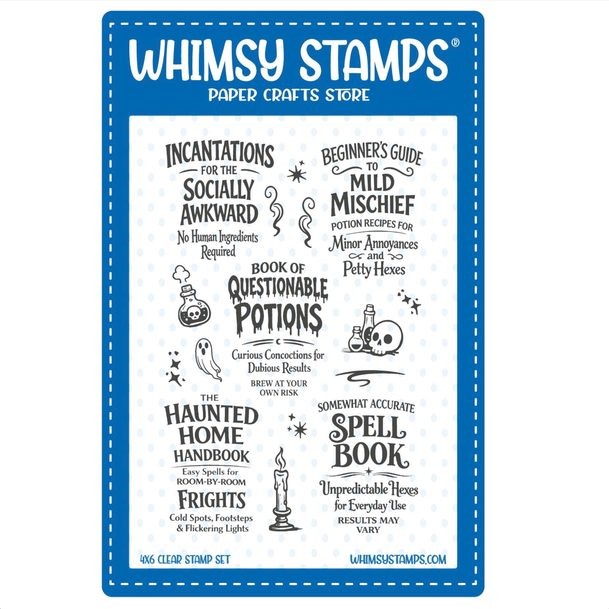 Whimsy Stamps Spell Book Potions Clear Stamps cwsd441a