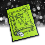 Whimsy Stamps Spell Book Potions Clear Stamps cwsd441a green background card