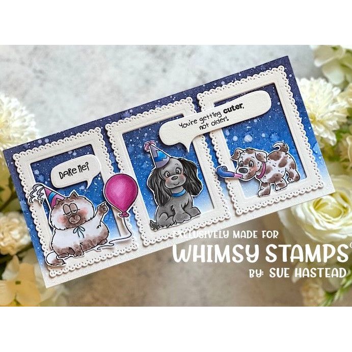 Whimsy Stamps Sprinkles Scallops Rectangles Die wsd342a dogs