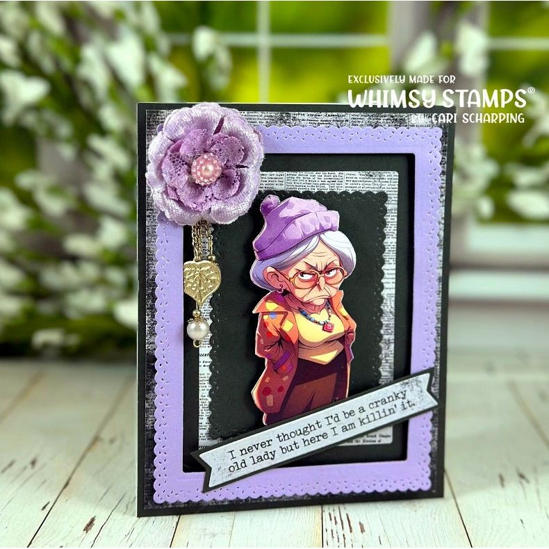 Whimsy Stamps Sprinkles Scallops Rectangles Die wsd342a purple