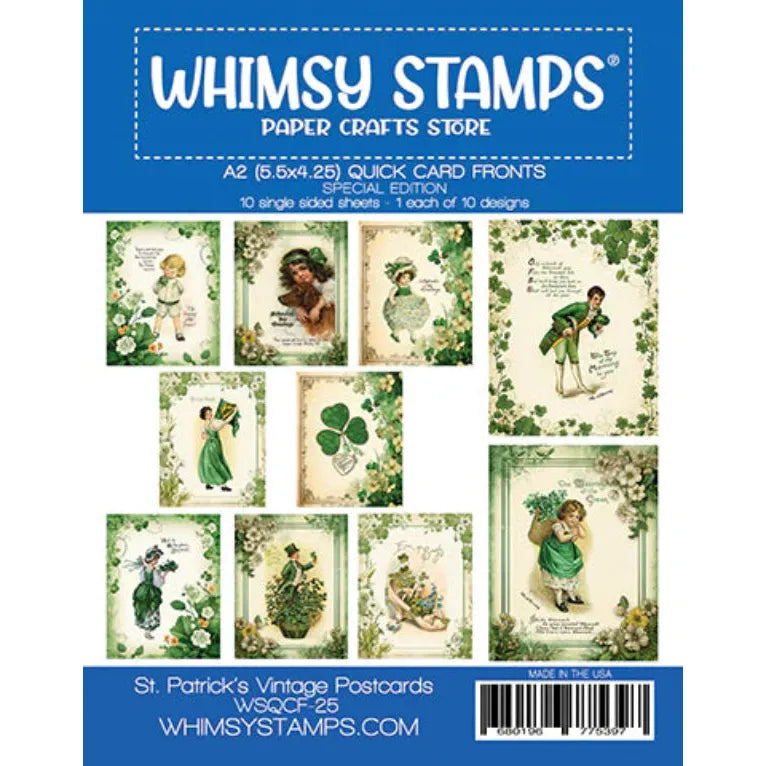 Whimsy Stamps St Patricks Day Vintage Postcards Quick Card Fronts wsqcf-25
