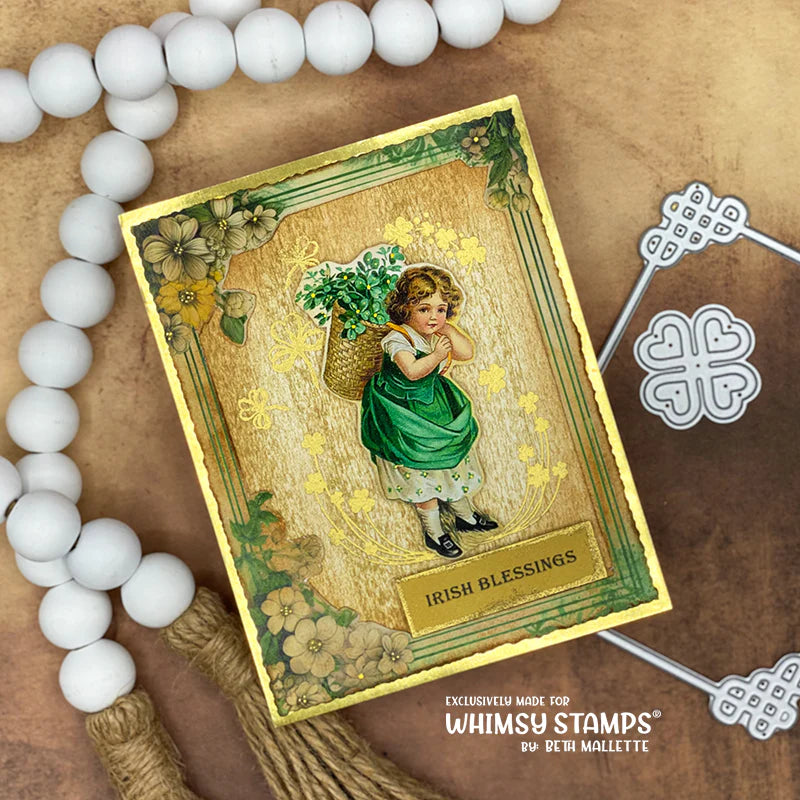 Whimsy Stamps St Patricks Day Vintage Postcards Quick Card Fronts wsqcf-25 blessings