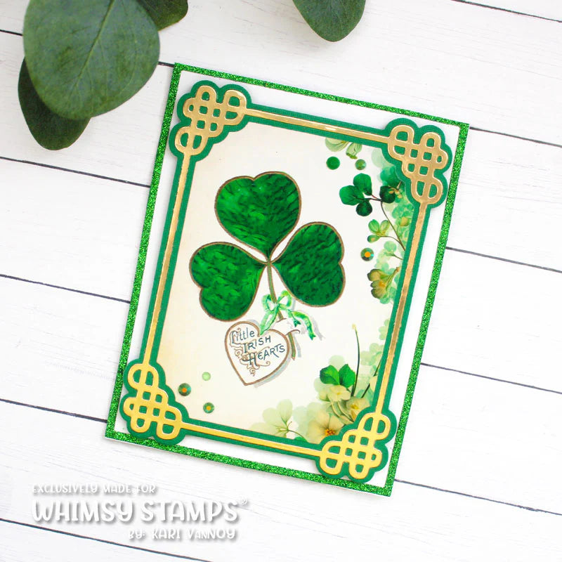 Whimsy Stamps St Patricks Day Vintage Postcards Quick Card Fronts wsqcf-25 shamrock