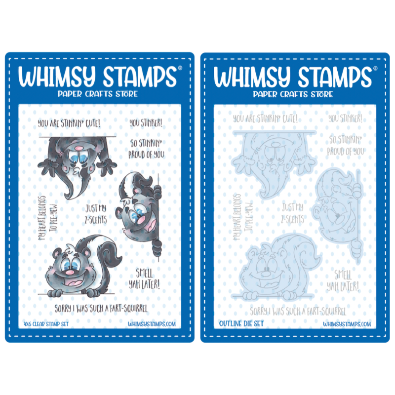 Whimsy Stamps Stinkin Cute Clear Stamp and Die Set