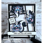 Whimsy Stamps Stinkin Cute Clear Stamp and Die Set black and white