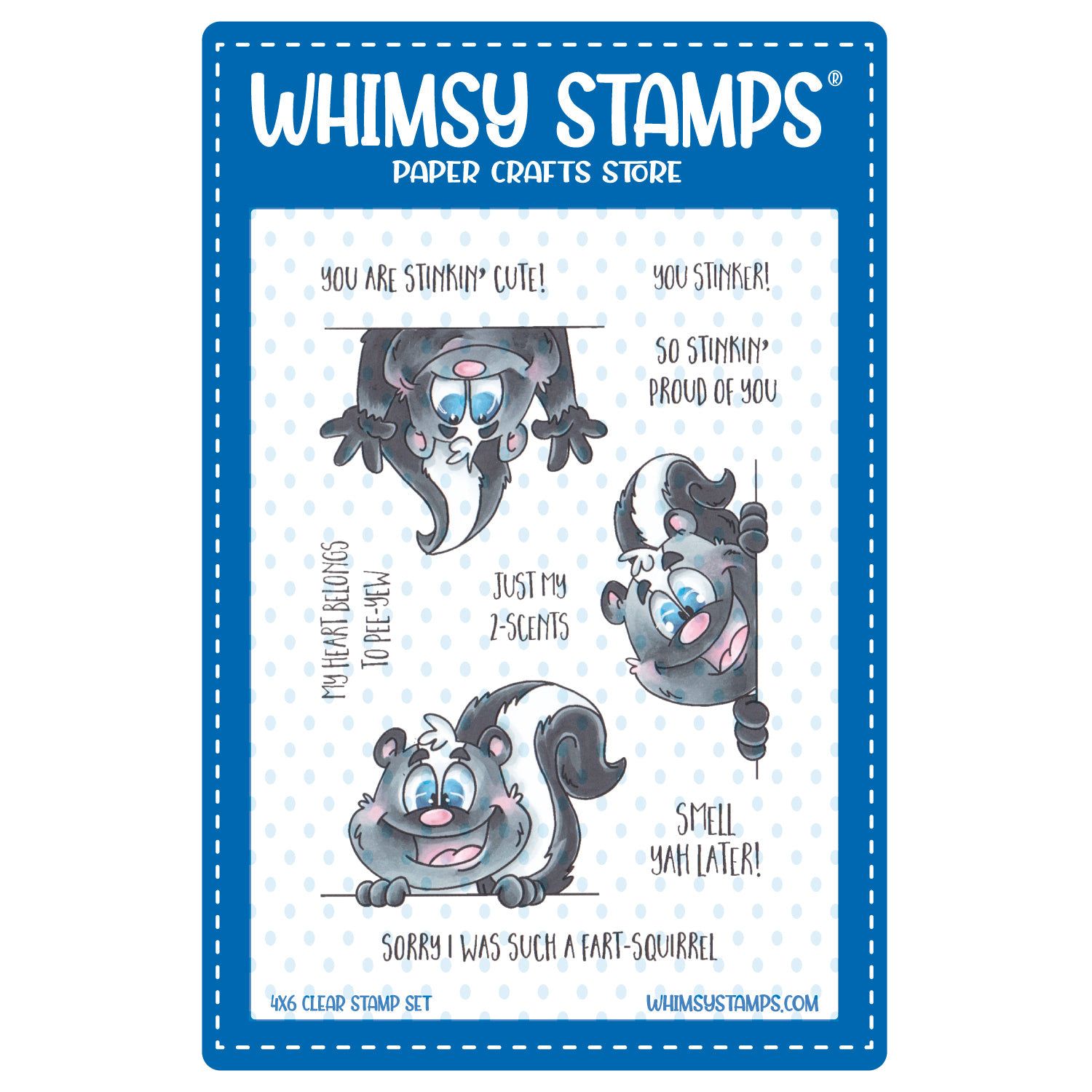 Whimsy Stamps Stinkin Cute Clear Stamp and Die Set product image 