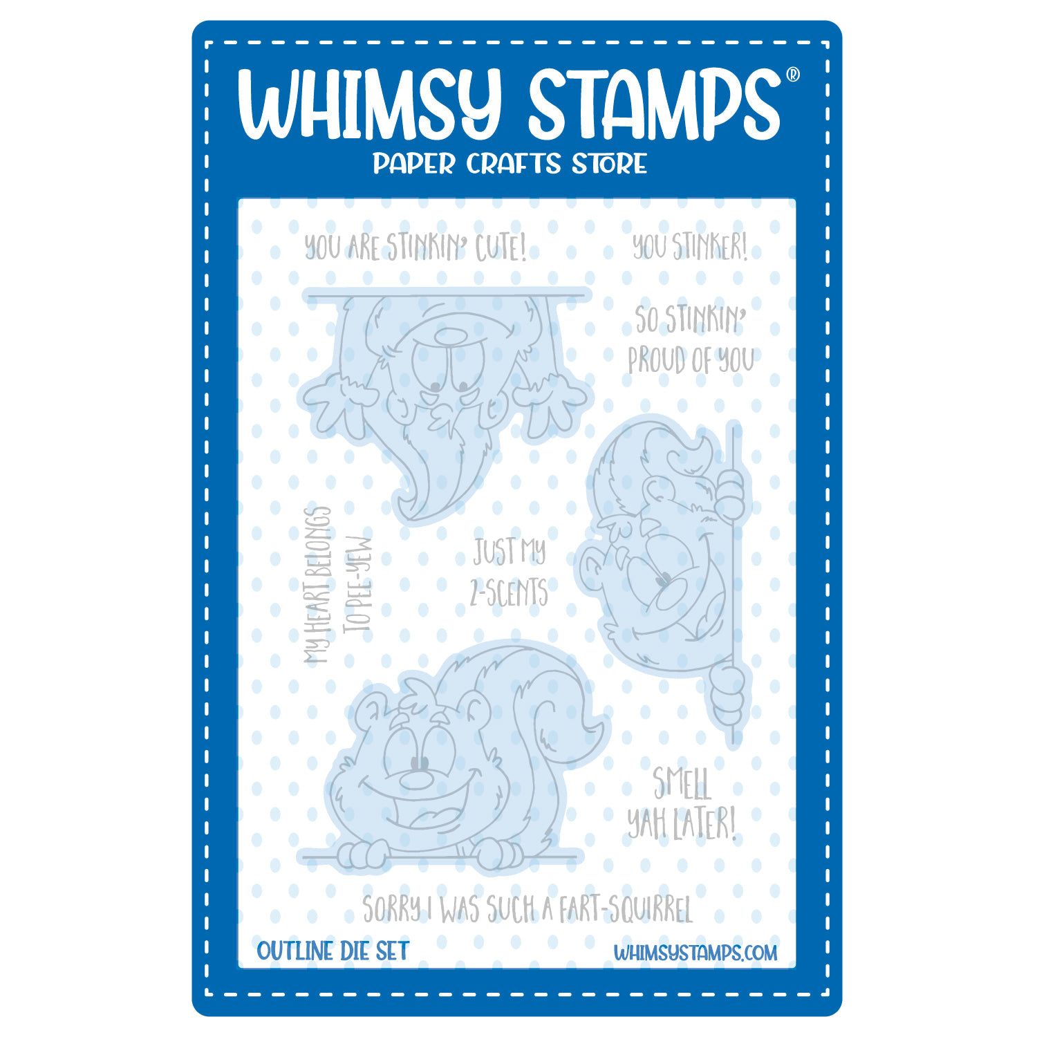 Whimsy Stamps Stinkin Cute Clear Stamp and Die Set product image 2