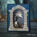Whimsy Stamps Stone Arch Dies wsd062 ghosts full moon card
