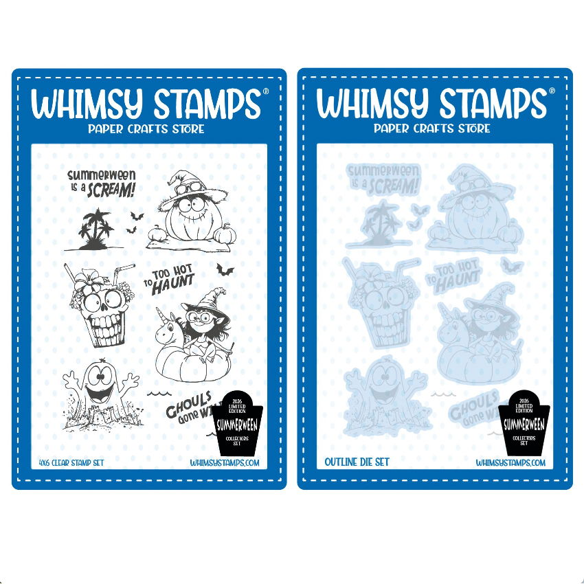 Whimsy Stamps Summerween Scream Clear Stamp and Die Set
