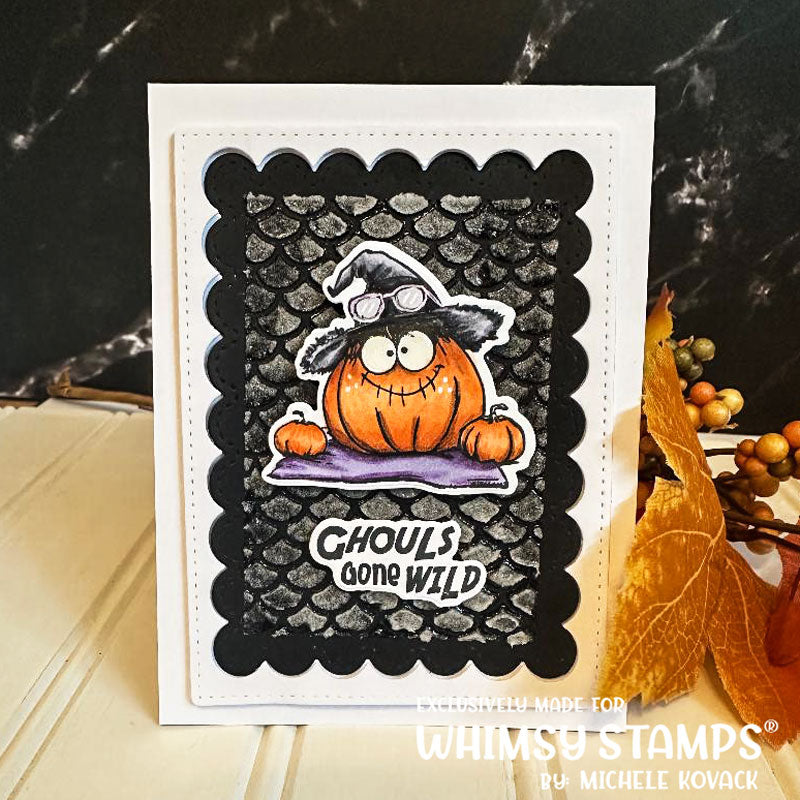 Whimsy Stamps Summerween Scream Clear Stamp and Die Set black