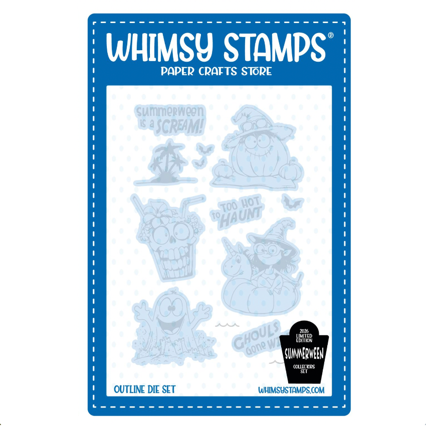 Whimsy Stamps Summerween Scream Clear Stamp and Die Set image 2