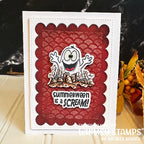 Whimsy Stamps Summerween Scream Clear Stamp and Die Set red