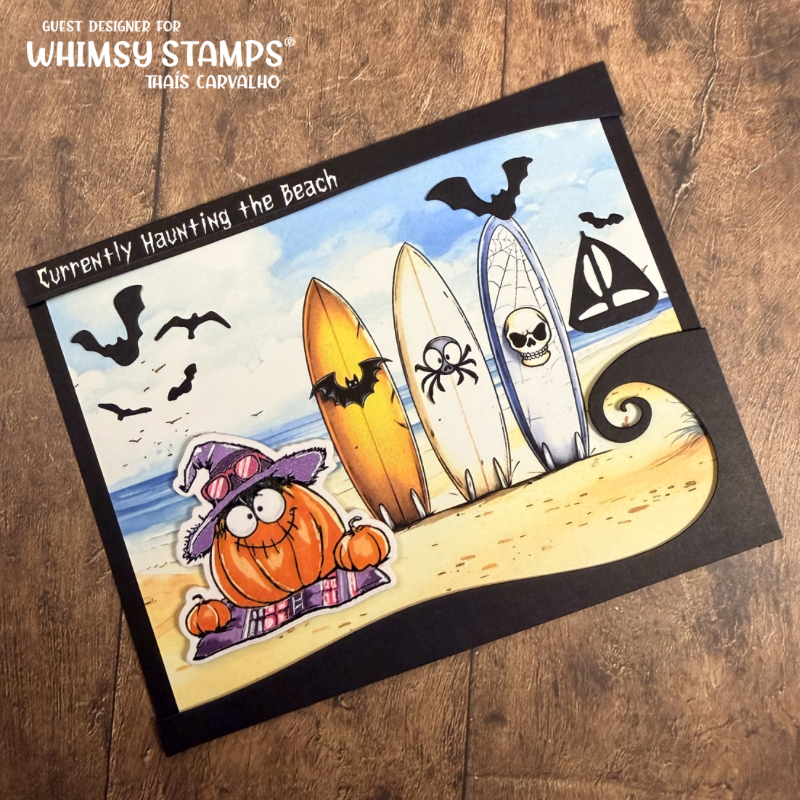 Whimsy Stamps Summerween Scream Clear Stamp and Die Set surf