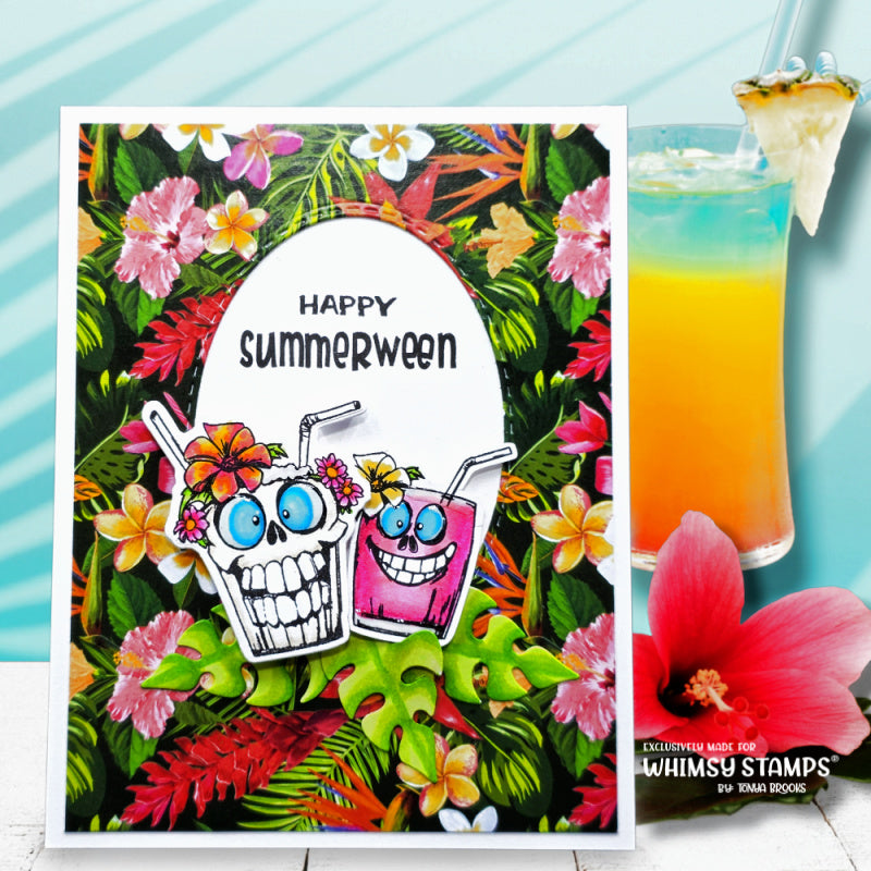 Whimsy Stamps Summerween Scream Clear Stamps cwsd425a tropical