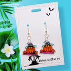 Whimsy Stamps Summerween Scream Outline Dies wsd053 earrings