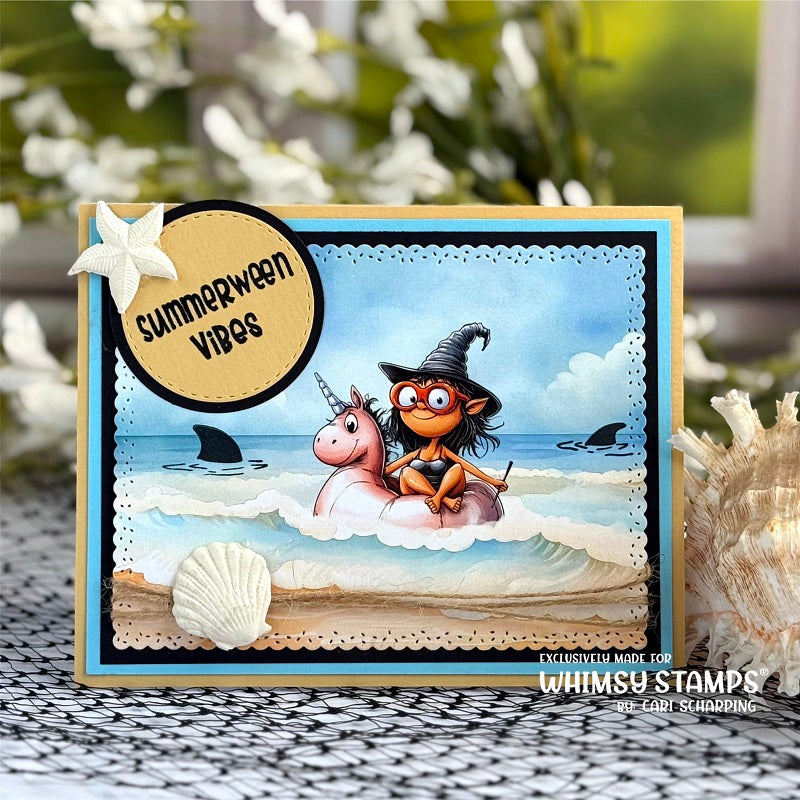 Whimsy Stamps Summerween Vibes Clear Stamp and Die Set witch